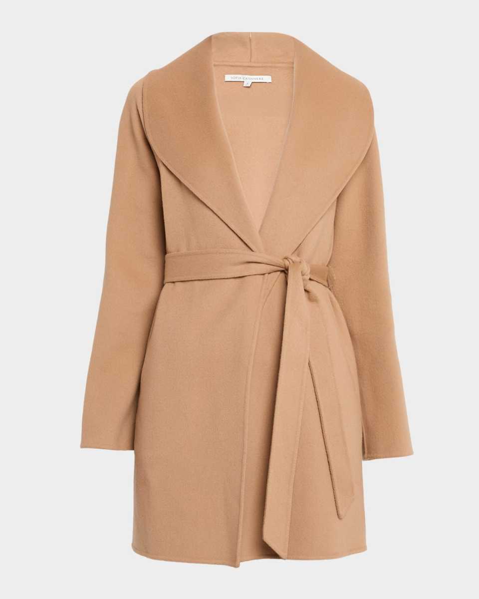 Double-Face Cashmere & Wool Wrap Coat